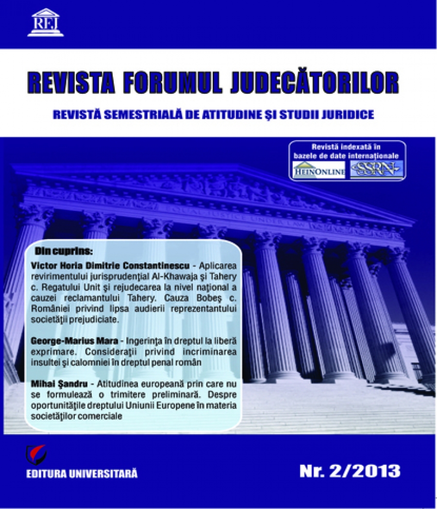 Revista Forumul Judecatorilor - nr. 2/2013